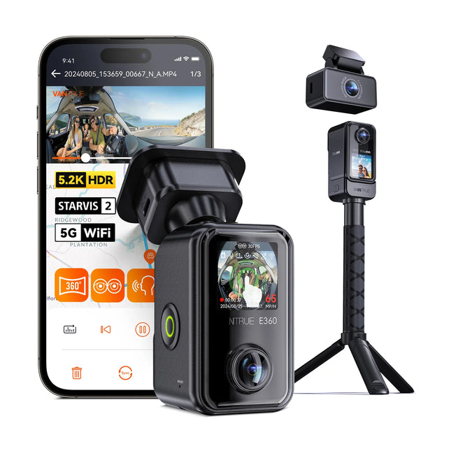 Vantrue E360 Ace Cloud 5K 3CH Wifi GPS 360 graden dashcam