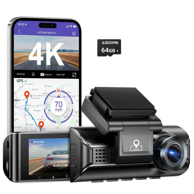 AZDome M770 Pro 1CH 4K Wifi GPS 64gb dashcam