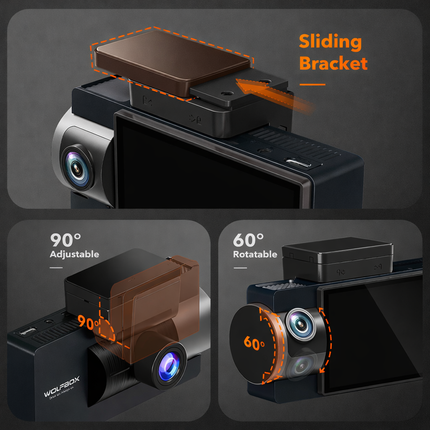 Wolfbox i17 3CH 4K Wifi GPS 64 go dashcam