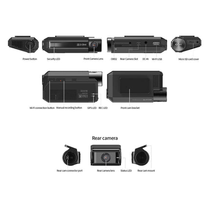 Gnet G-ON4 Pro 2CH 4K Cloud Wifi GPS 64gb dashcam