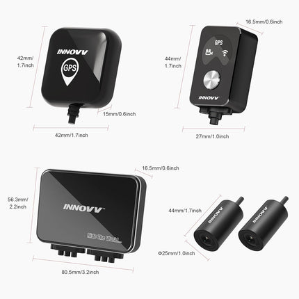 Innovv K7 2CH Dual Wifi GPS 2K dashcam pour moto