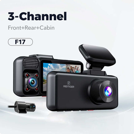 Redtiger F17 3CH 4K Wifi GPS 64gb dashcam