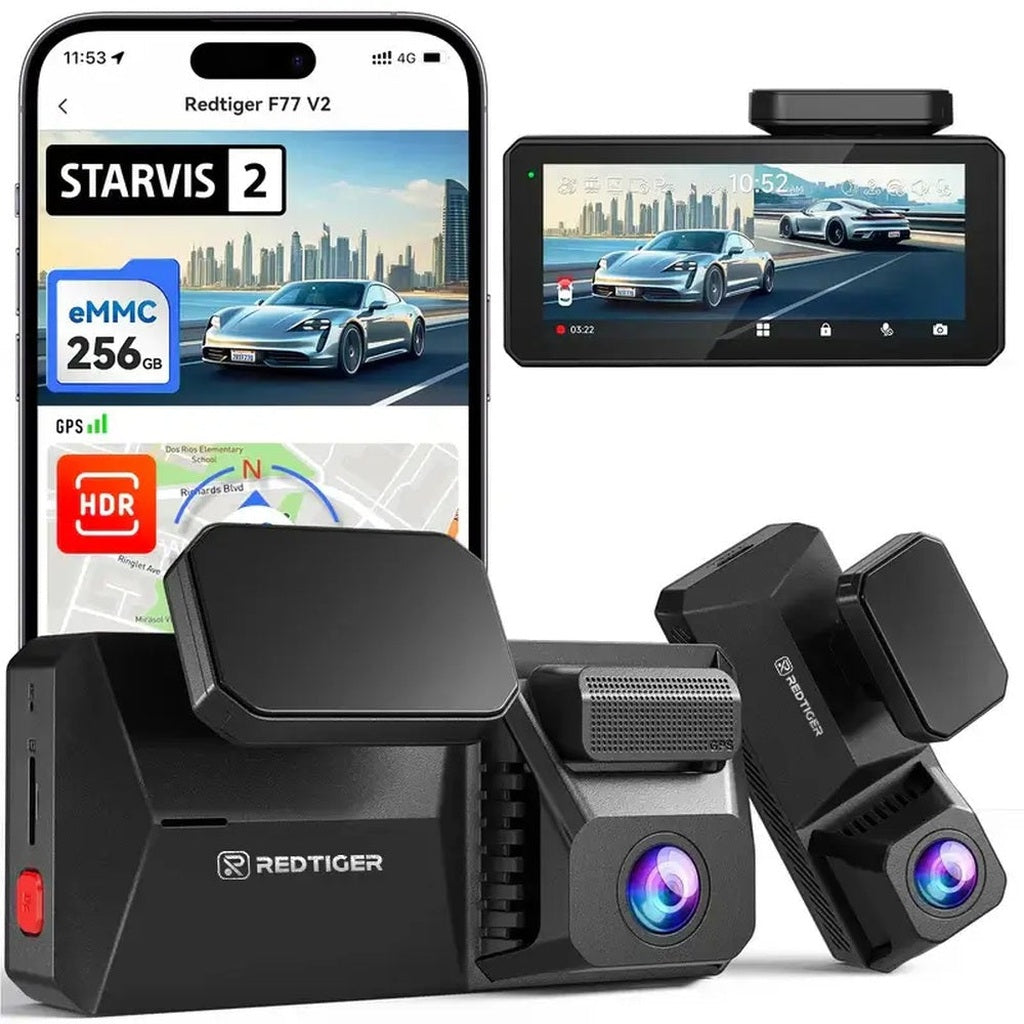 Redtiger F77 V2 4K Touch Wifi GPS 2CH 256 go dashcam
