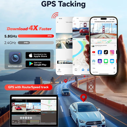Redtiger F7N Elite 4K Touch Wifi GPS 2CH 128 go dashcam