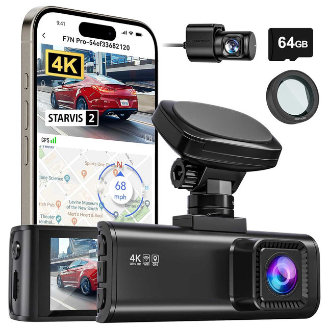 Redtiger F7N Pro 4K Wifi GPS 2CH 64gb dashcam