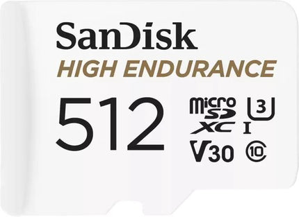Sandisk 512gb High Endurance U3 V30 microSD kaart