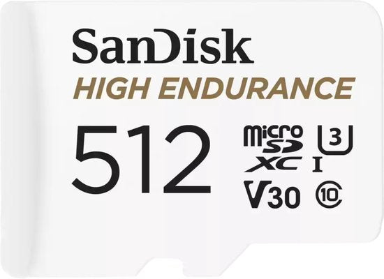Sandisk 512 Go, carte microSD High Endurance U3 V30