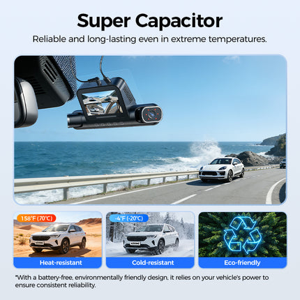 <tc>AZDome M660 Max 4 canaux, 128 Go, 4K, Wi-Fi, GPS, dashcam à 360 degrés</tc>