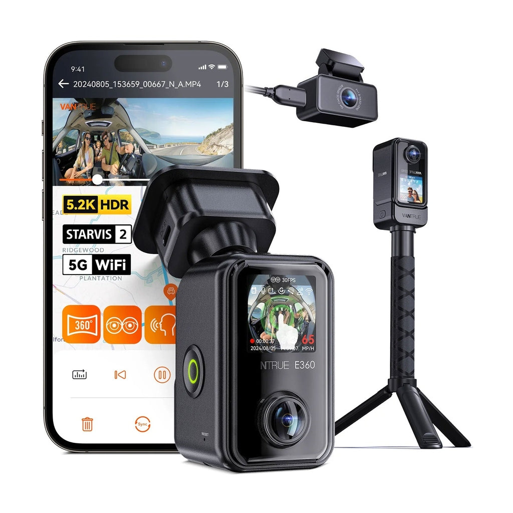 Vantrue E360 Ace Cloud 5K 3CH Wifi GPS 360 graden dashcam