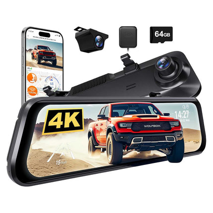 <tc>Wolfbox G850 Pro 4K Wifi GPS 64 go Mirror dashcam</tc>