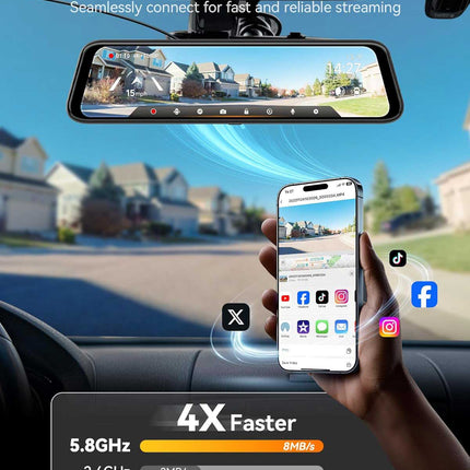 <tc>Wolfbox G850 Pro 4K Wifi GPS 64 go Mirror dashcam</tc>