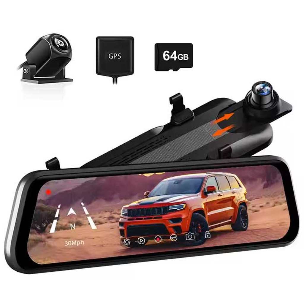 Wolfbox G930 4K GPS 64 go Mirror dashcam