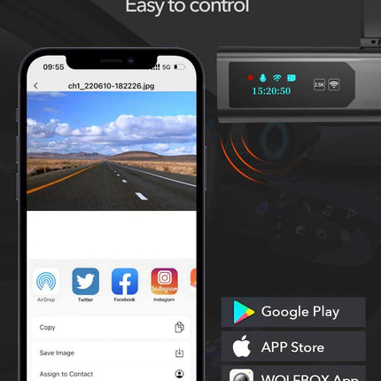 Wolfbox i03 2K Wifi dashcam
