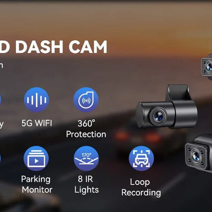 <tc>AZDome M350 4CH 2K Wi-Fi GPS 64 Go dashcam à 360 degrés</tc>