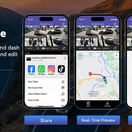 <tc>AZDome M350 4CH 2K Wi-Fi GPS 64 Go dashcam à 360 degrés</tc>
