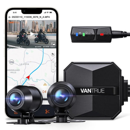 Vantrue F1 4K Dual Wifi GPS dashcam pour moto
