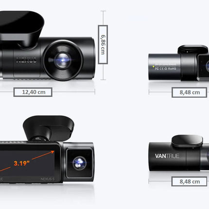 Vantrue N5 2K QuadHD 4CH Wifi GPS dashcam 360 degrés