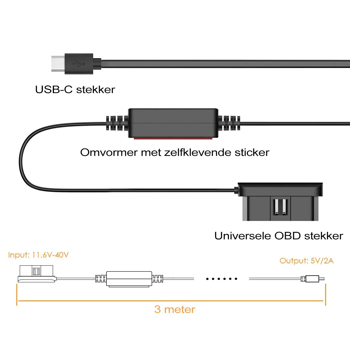 Vantrue VP04 OBD kit hardwire USB-C